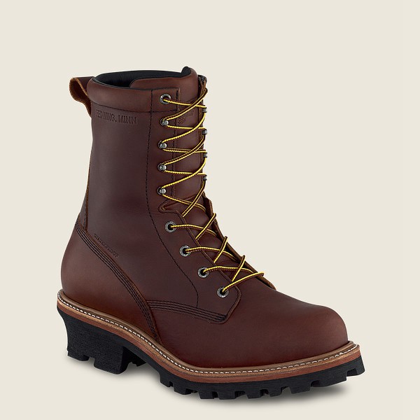 Red Wing Work Boots Loggermax - 9-inch Insulated Waterproof Soft Toe Logger - Brown - Mens ZRB406182